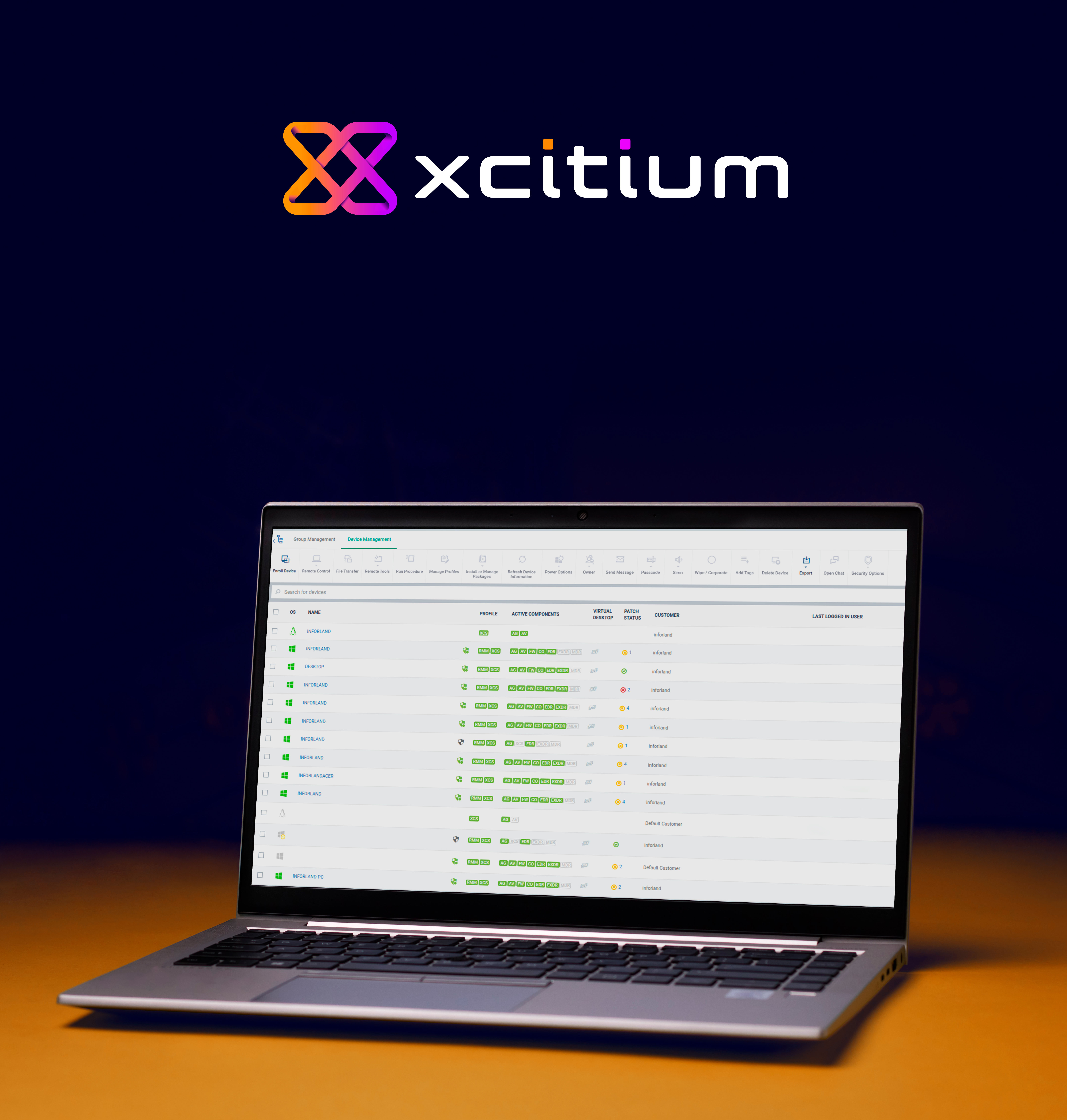 Montaje laptop Xcitium